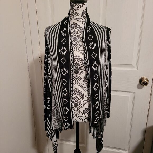 Haute monde geometric open cardigan mohair blend - Picture 1 of 4